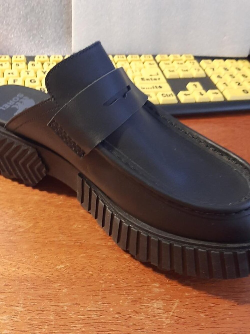 NEW TAG ! Women Sorel Ona Ave Penny Loafer Mule in Black Size 8.5